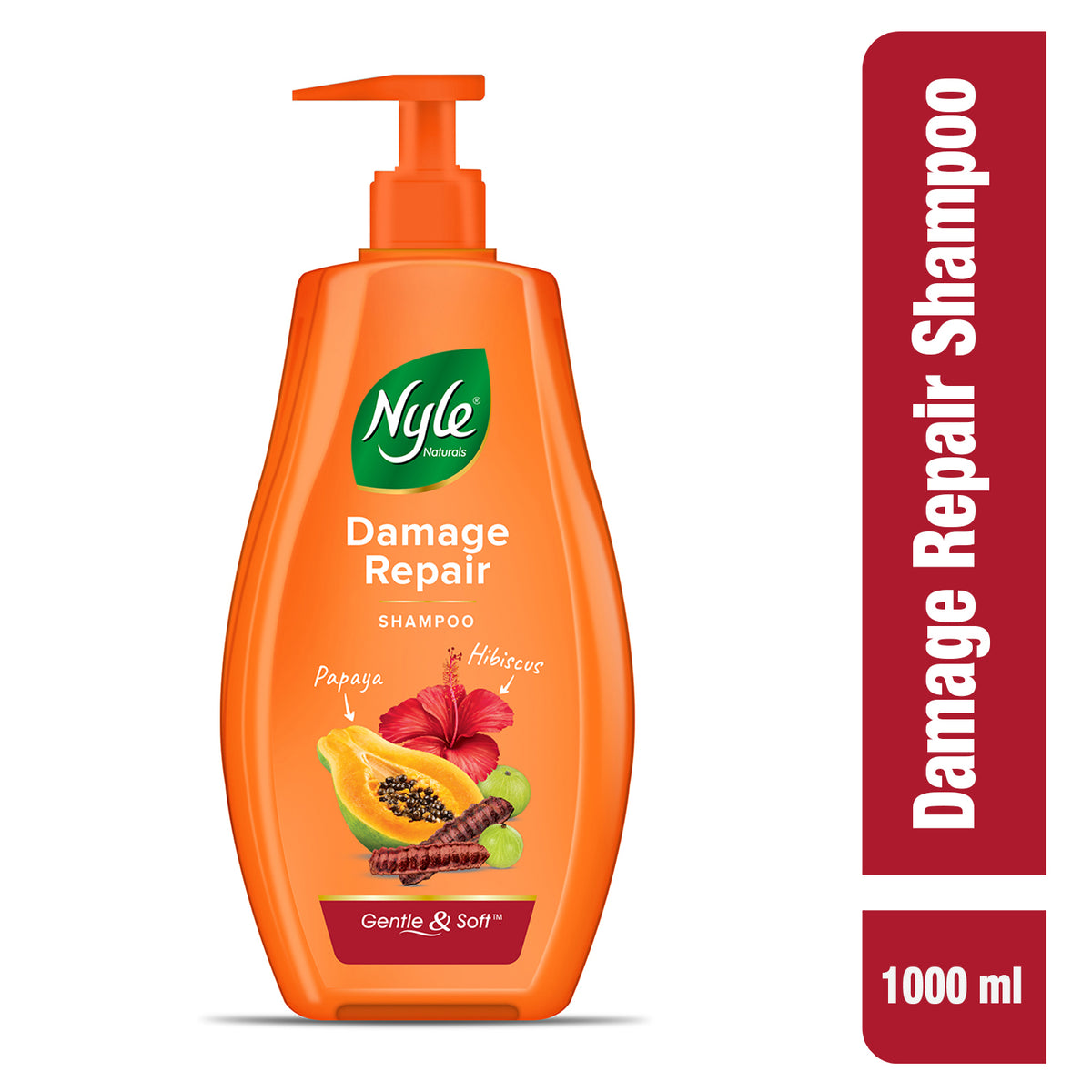 Damage Repair Anti Hairfall Shampoo, With Shikakai And Hibiscus, Gentle and soft shampoo -1L