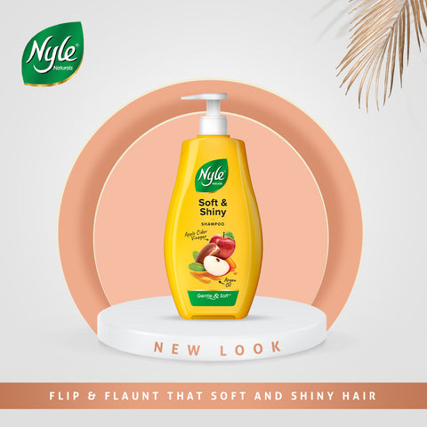 Nyle Naturals Soft and Shiny Anti Hairfall Shampoo, With Apple Cider Vinegar And Argan Oil, Gentle and soft shampoo , PH balanced and Paraben free,1L