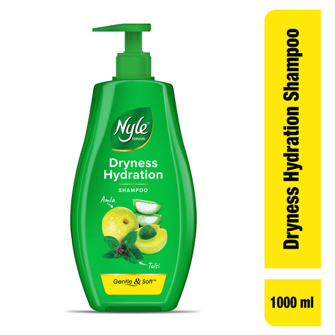 Nyle Naturals Silky and Smooth Anti Hairfall Shampoo, With Tulsi And Amla,Gentle and soft shampoo , PH balanced and Paraben free, 1L