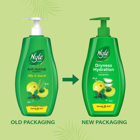 Nyle Naturals Silky and Smooth Anti Hairfall Shampoo, With Tulsi And Amla,Gentle and soft shampoo , PH balanced and Paraben free, 1L