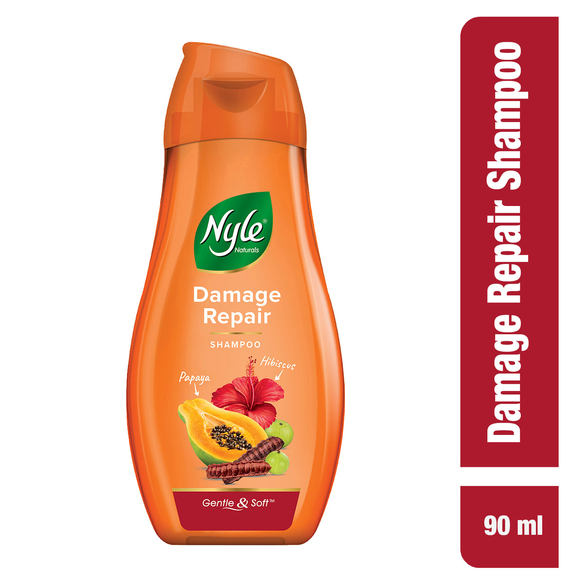 Damage Repair Anti Hairfall Shampoo, With Shikakai And Hibiscus, Gentle and soft shampoo , PH balanced and Paraben free,90ml