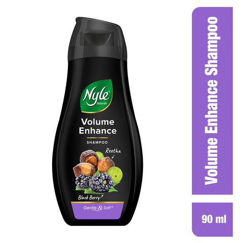 Nyle Naturals Volume Enhance Anti Hairfall Shampoo, With Reetha And Blackberry, Gentle and soft shampoo , PH balanced and Paraben free, For Men and Women,90ml