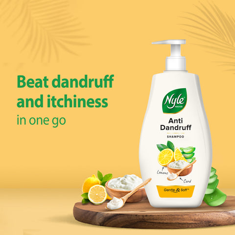 Anti Dandruff Shampoo, With Lemon And Curd,Gentle and soft shampoo -1L