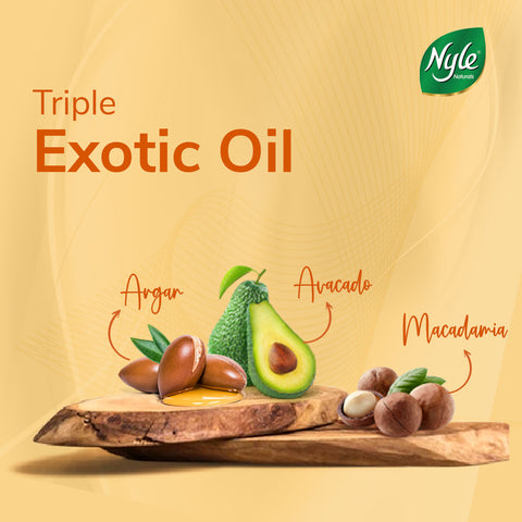 Nyle Naturals Triple Exotic Oil Body Lotion with Argan Oil, Macadamia Oil & Avocado Oil for 24 Hours Long Lasting Moisturization - 200 ml