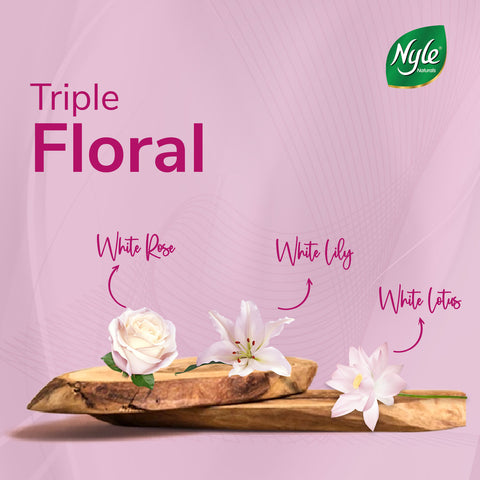 Nyle Naturals Triple Floral Body Lotion with White Lily, White Rose & White Lotus for 24 Hours Long Lasting Moisturization - 400 ml